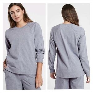 Athleta Farallon Heathered Blue Sweatshirt, Size XXS